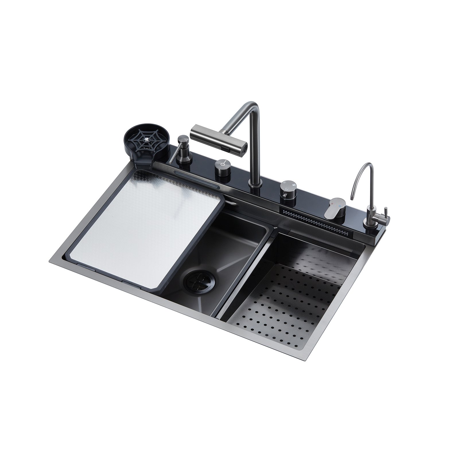 Drija Fregador con grifo multifuncional con 3 modos en acero inoxidable de 75cm amalfi
